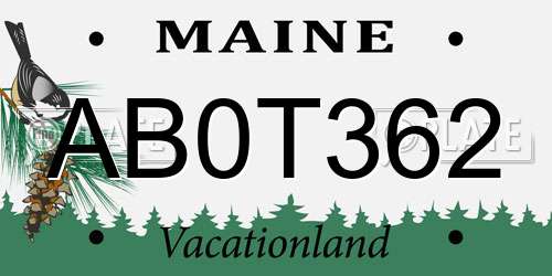 AB0T362 Maine License Plate