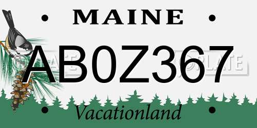 AB0Z367 Maine License Plate