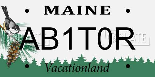 AB1T0R Maine License Plate