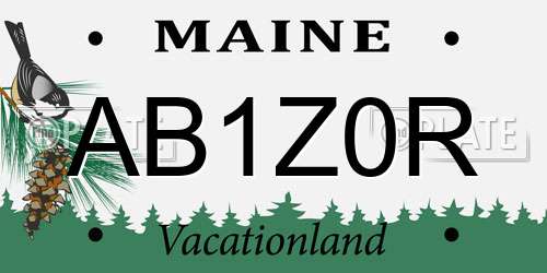 AB1Z0R Maine License Plate