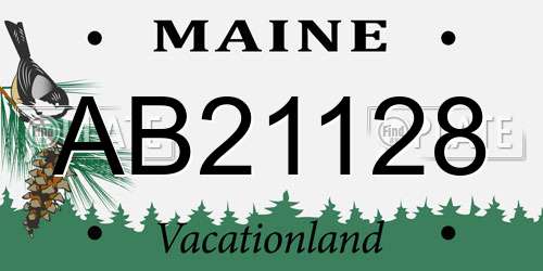 AB21128 Maine License Plate