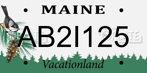 AB2I125 Maine License Plate