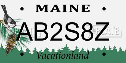 AB2S8Z Maine License Plate
