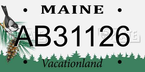 AB31126 Maine License Plate