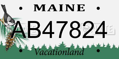 AB47824 Maine License Plate
