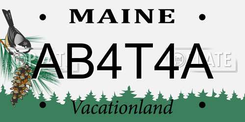 AB4T4A Maine License Plate