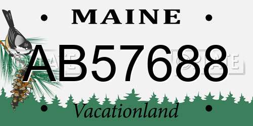 AB57688 Maine License Plate