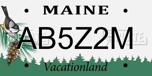 AB5Z2M Maine License Plate