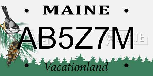 AB5Z7M Maine License Plate