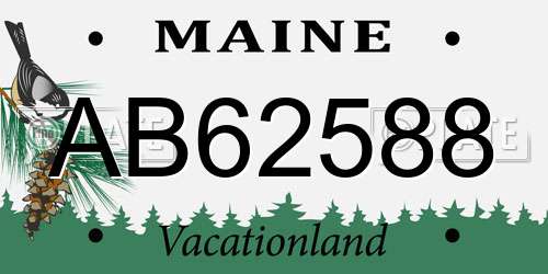 AB62588 Maine License Plate