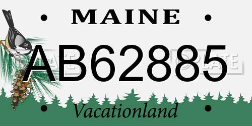 AB62885 Maine License Plate