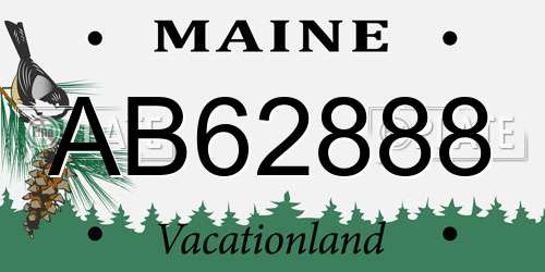 AB62888 Maine License Plate
