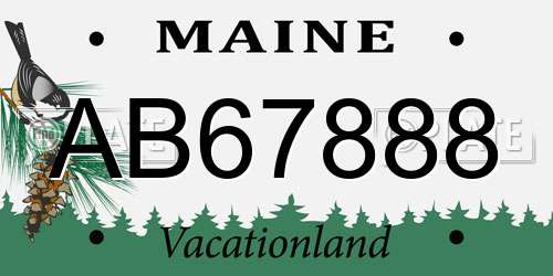 AB67888 Maine License Plate