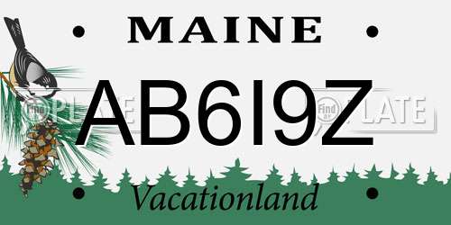 AB6I9Z Maine License Plate