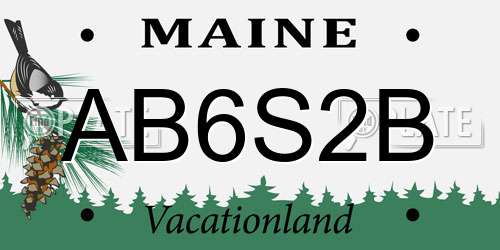 AB6S2B Maine License Plate