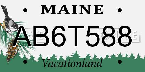 AB6T588 Maine License Plate