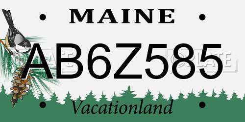 AB6Z585 Maine License Plate