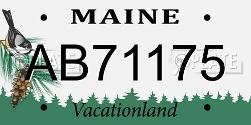 AB71175 Maine License Plate