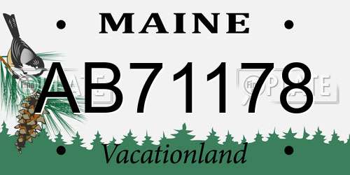AB71178 Maine License Plate