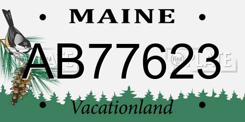 AB77623 Maine License Plate
