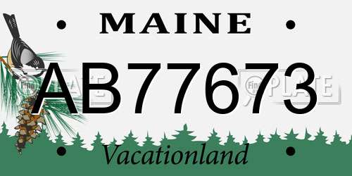 AB77673 Maine License Plate