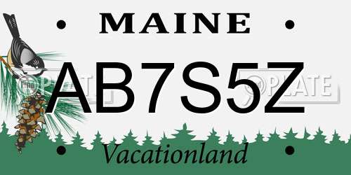 AB7S5Z Maine License Plate