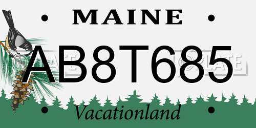 AB8T685 Maine License Plate