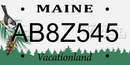 AB8Z545 Maine License Plate