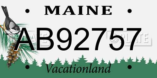 AB92757 Maine License Plate