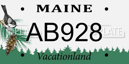 AB928 Maine License Plate