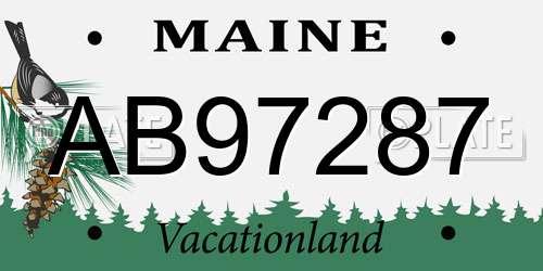 AB97287 Maine License Plate
