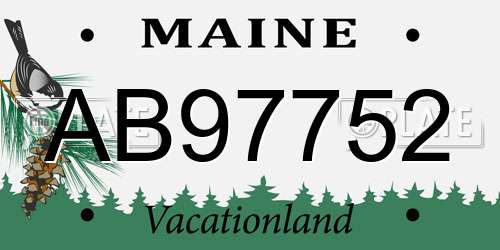 AB97752 Maine License Plate