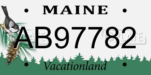 AB97782 Maine License Plate