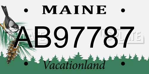 AB97787 Maine License Plate