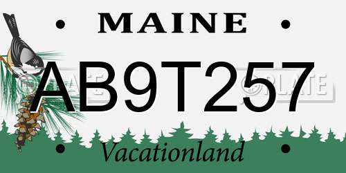 AB9T257 Maine License Plate