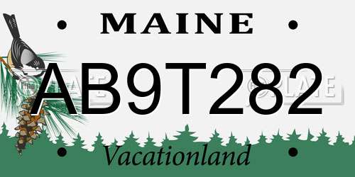AB9T282 Maine License Plate