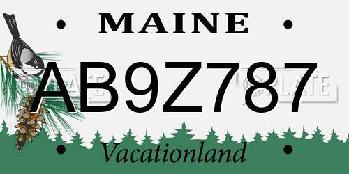 AB9Z787 Maine License Plate