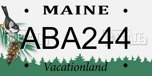 ABA244 Maine License Plate