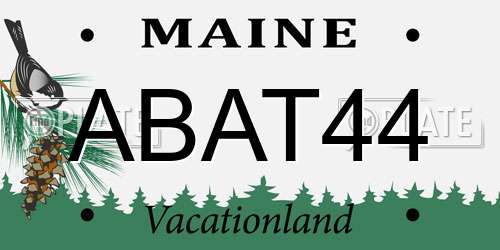 ABAT44 Maine License Plate