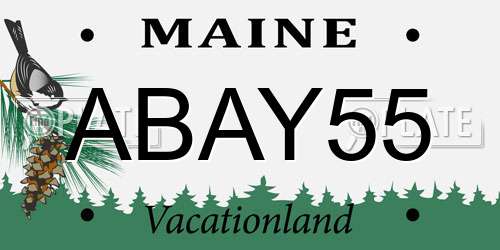 ABAY55 Maine License Plate