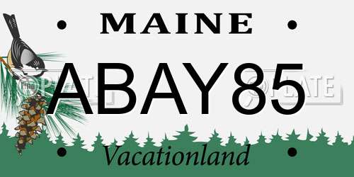 ABAY85 Maine License Plate