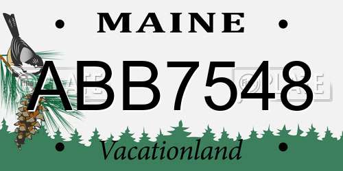 ABB7548 Maine License Plate