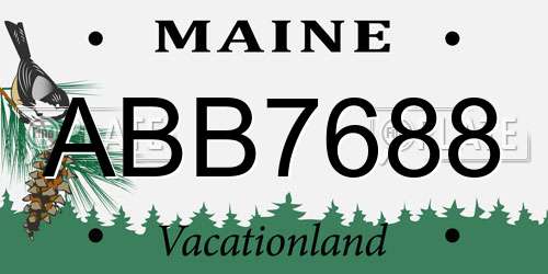 ABB7688 Maine License Plate