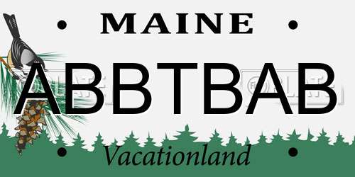 ABBTBAB Maine License Plate