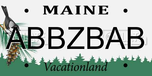 ABBZBAB Maine License Plate