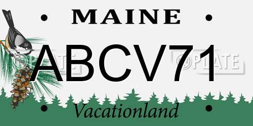 ABCV71 Maine License Plate
