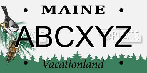 ABCXYZ Maine License Plate