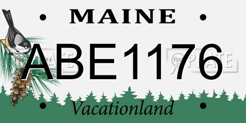 ABE1176 Maine License Plate