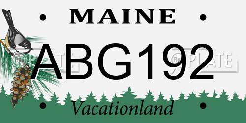 ABG192 Maine License Plate