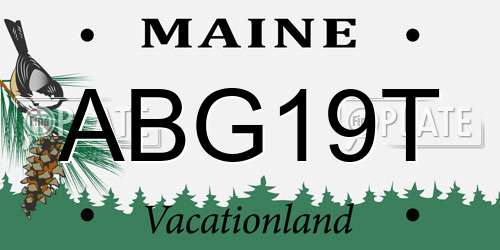 ABG19T Maine License Plate